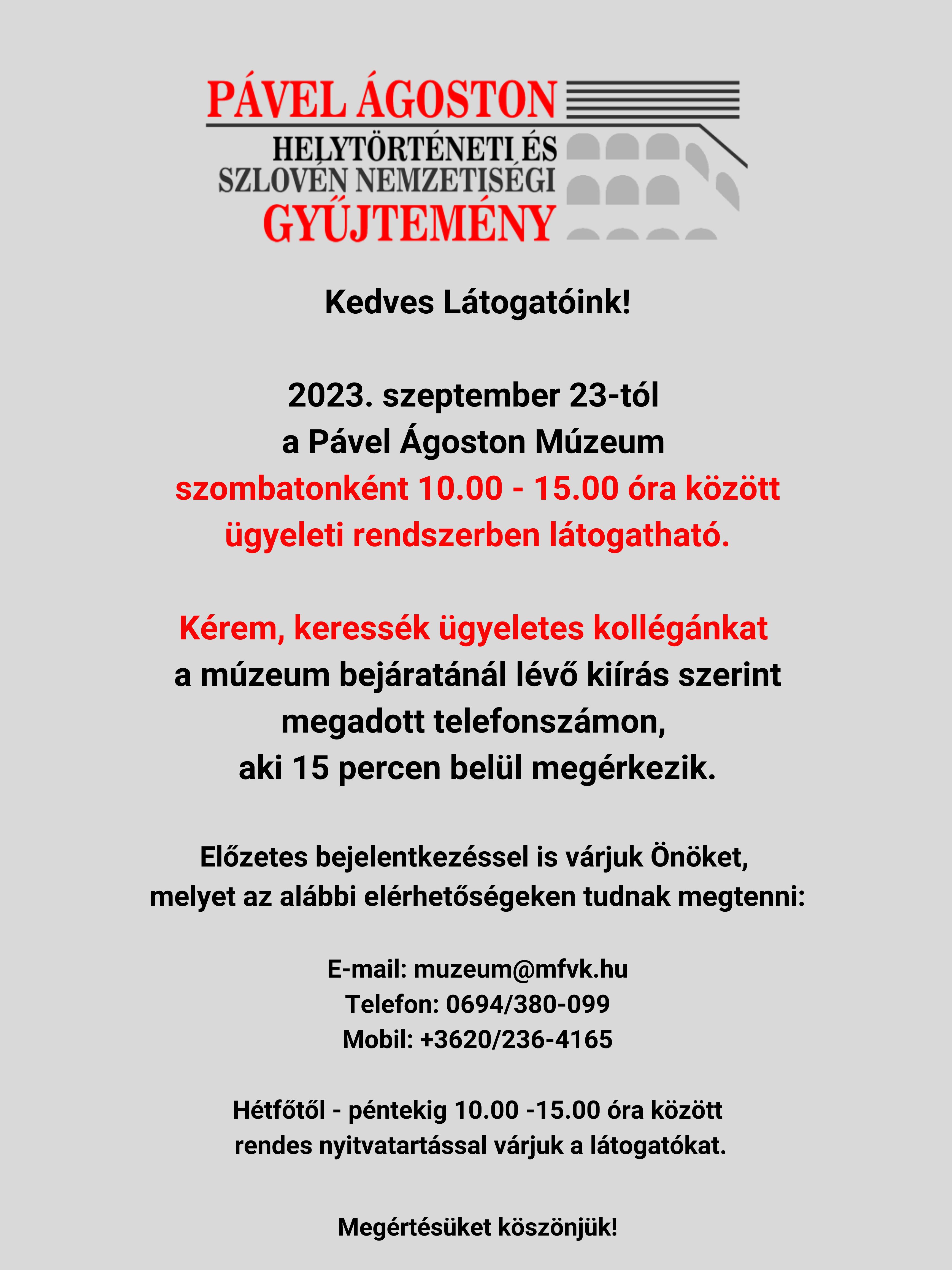 Szombati ügyeleti nyitvatartás